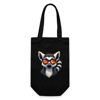 A stylish lemur wearing sunglasses - Gift Bag for Bottles - black - Front