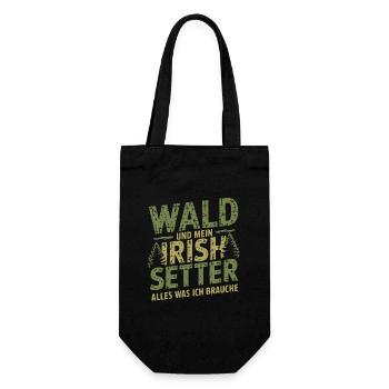 Wald und mein Irish Setter - Geschenkbeutel für Flaschen - Schwarz - Vorne