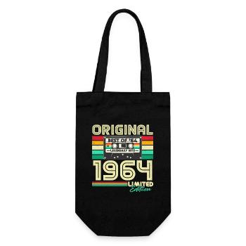 Original 1964 Jahrgang Vintage Geburtstag Retro - Geschenkbeutel für Flaschen - Schwarz - Vorne
