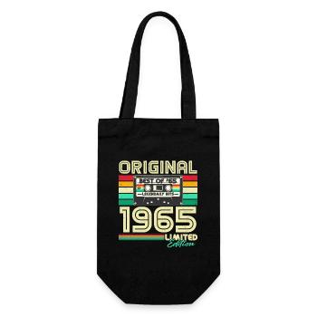 Original 1965 Jahrgang Vintage Geburtstag Retro - Geschenkbeutel für Flaschen - Schwarz - Vorne