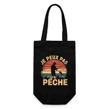 Je peux pas j ai Pêche - Sac à bouteille - noir - Devant