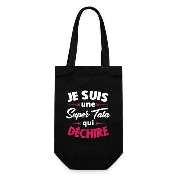 Je suis une Super Tata qui déchire - Sac à bouteille - noir - Devant