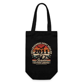 Cadeau D'anniversaire Nées En Janvier 2011 - Sac à bouteille - noir - Devant