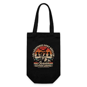 Cadeau D'anniversaire Nées En Janvier 1971 - Sac à bouteille - noir - Devant