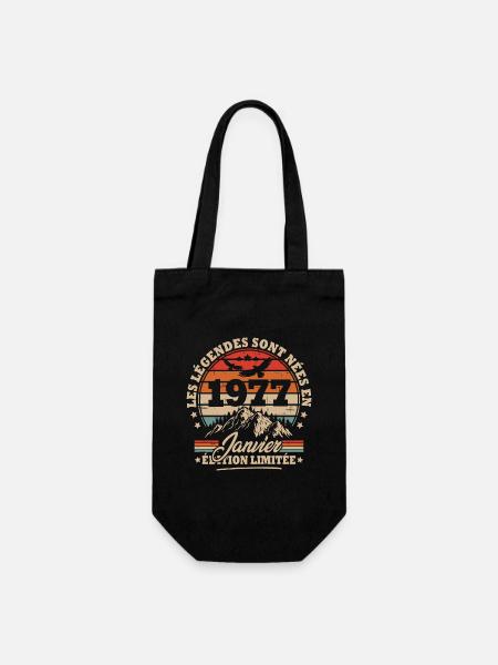 Cadeau D'anniversaire Nées En Janvier 1977 - Sac à bouteille - noir