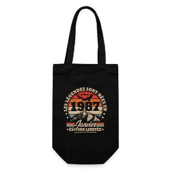 Cadeau D'anniversaire Nées En Janvier 1987 - Sac à bouteille - noir - Devant