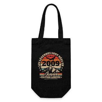 Cadeau D'anniversaire Nées En Janvier 2009 - Sac à bouteille - noir - Devant