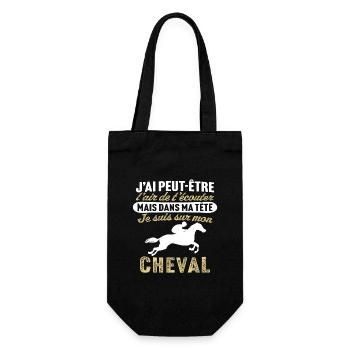 dans ma tête je suis sur mon cheval - Sac à bouteille - noir - Devant