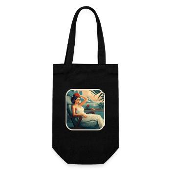Vacation Relaxation Woman - Gift Bag for Bottles - black - Front