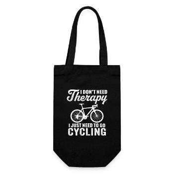 Ich brauche keine Therapie, ich muss nur Fahrrad fahren - Geschenkbeutel für Flaschen - Schwarz - Vorne