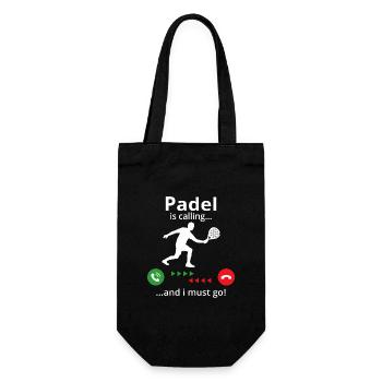 Padel ruft und ich muss gehen - Geschenkbeutel für Flaschen - Schwarz - Vorne