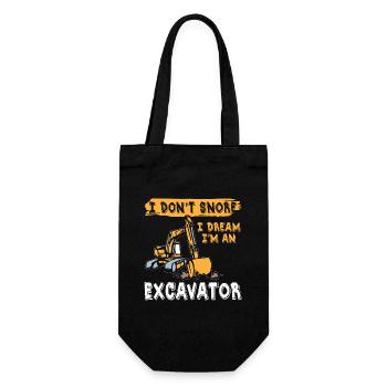 I don't Snore Excavator - Gift Bag for Bottles - black - Front