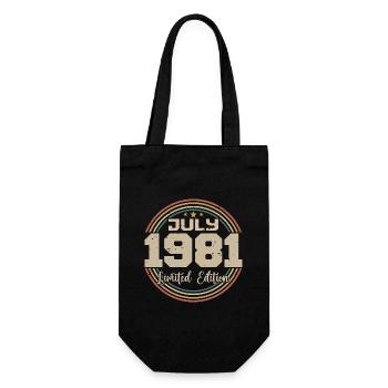 1981 Birthday July 1981 Gift July 1981 - Gift Bag for Bottles - black - Front