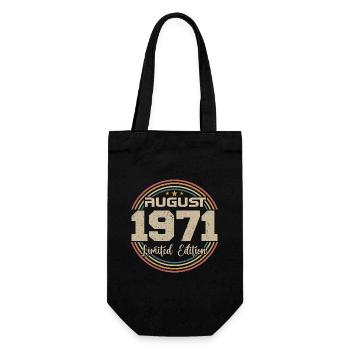 Vintage Born August 1971 Birthday Gift 1971 - Gift Bag for Bottles - black - Front