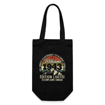 Vintage Cadeau D'anniversaire 1943, Millésime 1943 - Sac à bouteille - noir - Devant