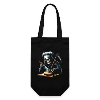 Crâne squelette faucheur coupe le pain - Sac à bouteille - noir - Devant