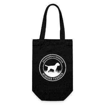 Border Terrier Jagdgebrauchshund Jagdhund Wilsigns - Geschenkbeutel für Flaschen - Schwarz - Vorne