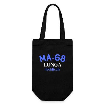 Mannheim 68 Longa feddisch - Geschenkbeutel für Flaschen - Schwarz - Vorne