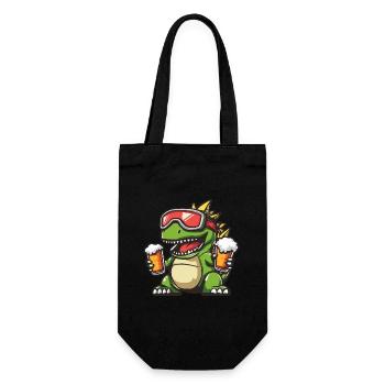 Dinosaurier stegosaurus Apres Ski Bier - Geschenkbeutel für Flaschen - Schwarz - Vorne