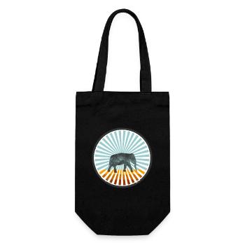 Elefant - Geschenkbeutel für Flaschen - Schwarz - Vorne