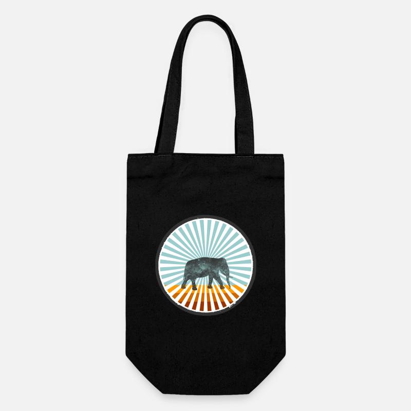 Elefant - Geschenkbeutel für Flaschen - Schwarz