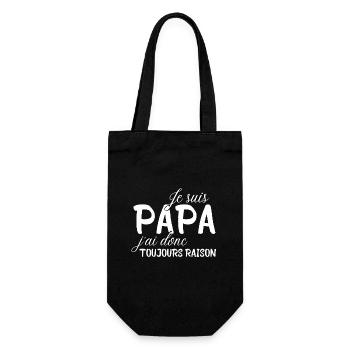 Je suis papa j'ai toujours raison - Sac à bouteille - noir - Devant