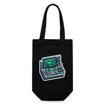 Retro Computer Console Neon - Geschenkbeutel für Flaschen - Schwarz - Vorne
