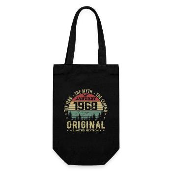 57 Year Old Birthday Gift, Born In January 1968 - Gift Bag for Bottles - black - Front
