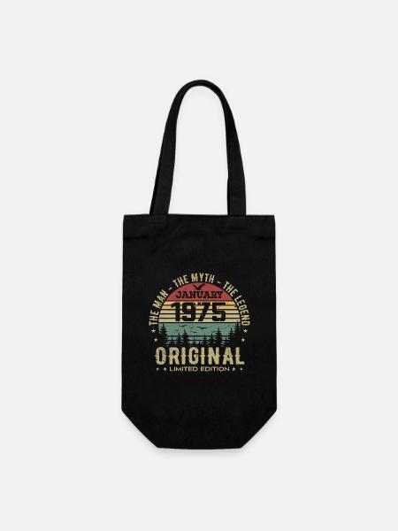 Cadeau D'anniversaire 50 ans, Nées En Janvier 1975 - Sac à bouteille - noir