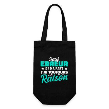 Wenn ich mich nicht irre, habe ich immer Recht - Geschenkbeutel für Flaschen - Schwarz - Vorne