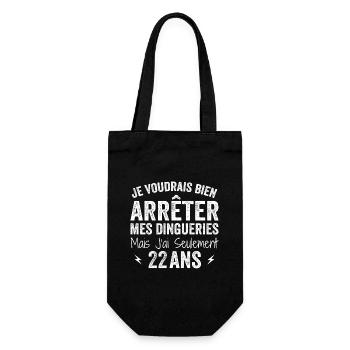 Cadeau 22e Anniversaire Droles 22 ans - Sac à bouteille - noir - Devant