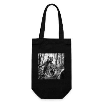 Humour Loup-Garou Selfie Chat - Sac à bouteille - noir - Devant