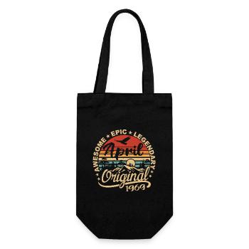 April 1969 Birthday Gift, Born in April 1969 - Gift Bag for Bottles - black - Front