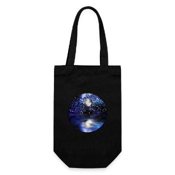 Kosmische Vollmondszene - Geschenkbeutel für Flaschen - Schwarz - Vorne