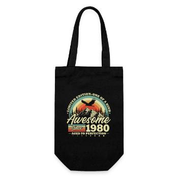 Cadeau d’anniversaire vintage vintage des années 1980 rétro - Sac à bouteille - noir - Devant