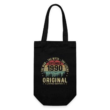 Anniversaire Original 1990 - Cadeau Septembre 1990 - Sac à bouteille - noir - Devant