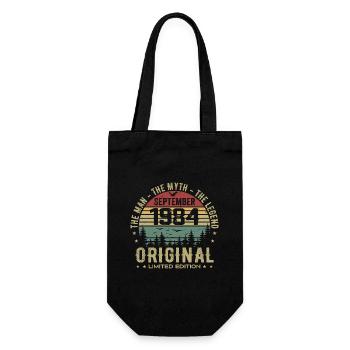 Original Birthday 1984 - September 1984 Gift - Gift Bag for Bottles - black - Front