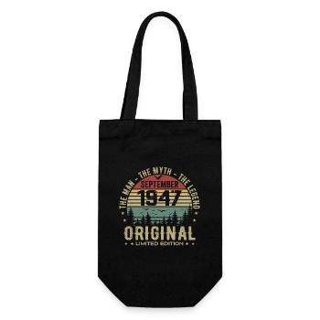 Anniversaire Original 1947 - Cadeau Septembre 1947 - Sac à bouteille - noir - Devant