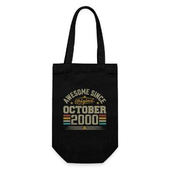 Né en Octobre 2000 | Anniversaire Octobre 2000 - Sac à bouteille - noir - Devant