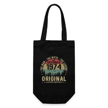 Homme Cadeau D'anniversaire 1974 Octobre 1974 - Sac à bouteille - noir - Devant