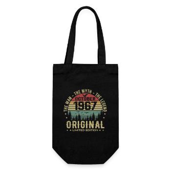 Mann Geburtstagsgeschenk 1967 Oktober 1967 - Geschenkbeutel für Flaschen - Schwarz - Vorne