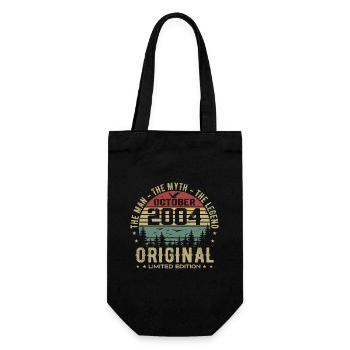 Mann Geburtstagsgeschenk 2004 Oktober 2004 - Geschenkbeutel für Flaschen - Schwarz - Vorne