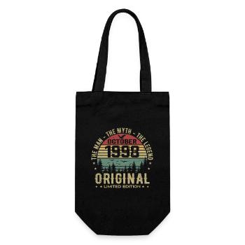 Man Birthday Gift 1998 October 1998 - Gift Bag for Bottles - black - Front
