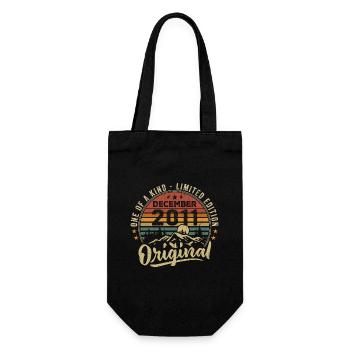 Cadeau D'anniversaire Décembre 2011 Vintage Rétro - Sac à bouteille - noir - Devant