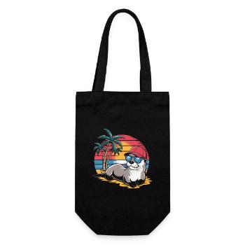 Loutre avec lunettes de soleil et casquette de baseball sur la plage - Sac à bouteille - noir - Devant