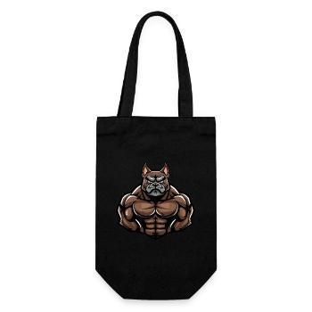 Bulldog Dog Muscles Bodybuilding - Gift Bag for Bottles - black - Front
