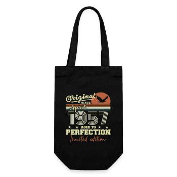April 1957 Gift | 68th Anniversary April 1957 - Gift Bag for Bottles - black - Front