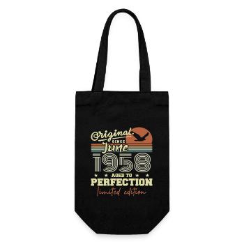 Born in June 1958, June 1958, Born June 1958 June 1958 - Gift Bag for Bottles - black - Front