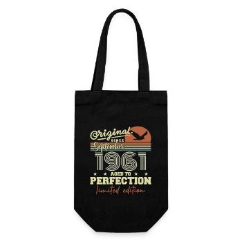 Born in September 1961 September - September 1961 - Gift Bag for Bottles - black - Front