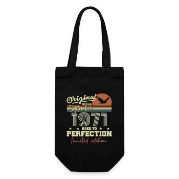 Born in September 1971 September - September 1971 - Gift Bag for Bottles - black - Front